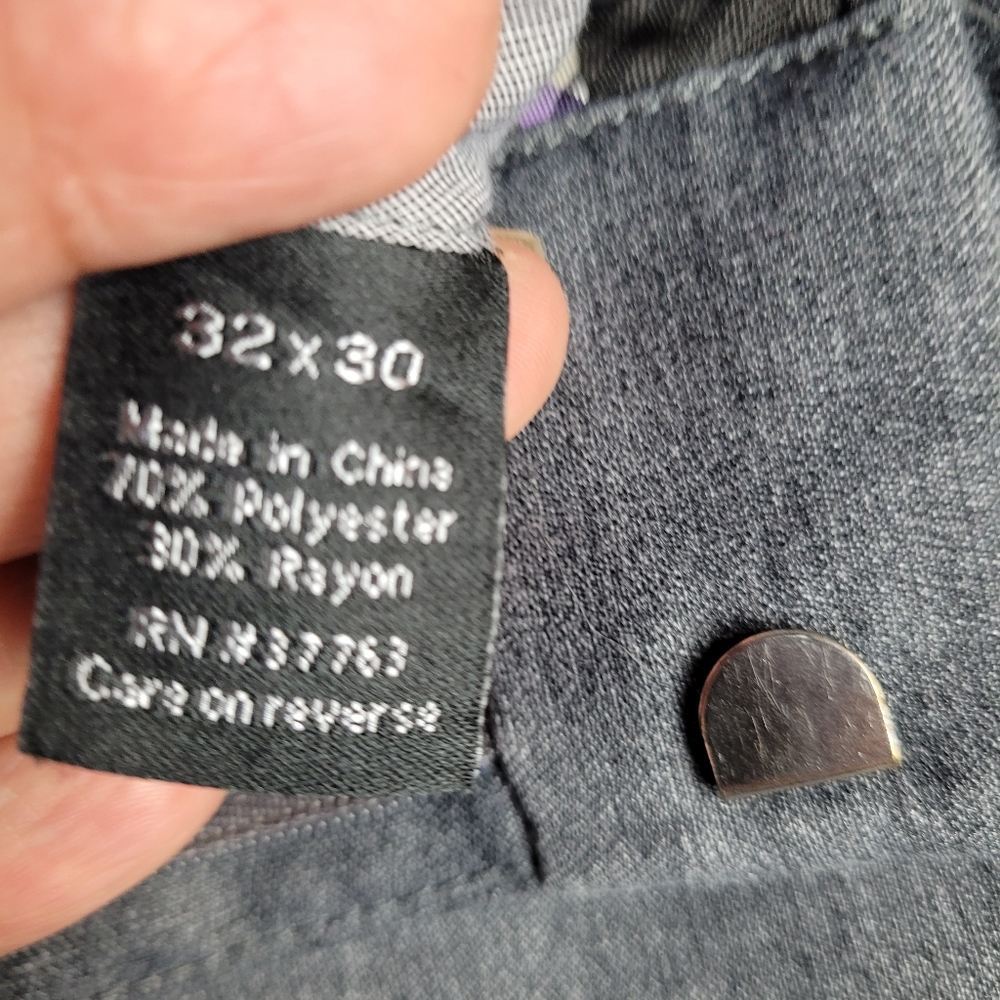 APT 9 MENS MODERN FIT FLAT FRONT TROUSERS PANT GRAY SIZE 32X30 *SEE VIDEO - Picture 4 of 10